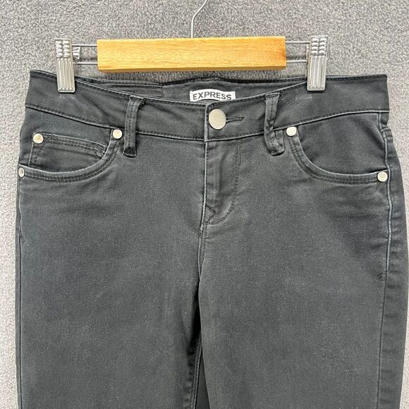 Express Skinny jeans womens 2 Black Low Rise stretch 5 pockets - Picture 3 of 14